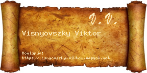 Visnyovszky Viktor névjegykártya